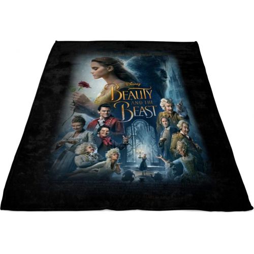  NEBNECK Beuty and The Beast Soft Fleece Throw Blanket, Disney Film Fleece Luxury Blanket (Medium Blanket (60x50))