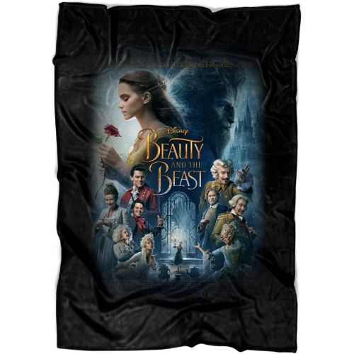  NEBNECK Beuty and The Beast Soft Fleece Throw Blanket, Disney Film Fleece Luxury Blanket (Medium Blanket (60x50))