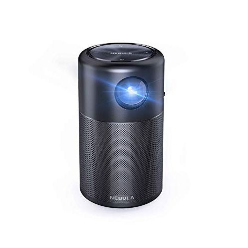 앤커 NEBULA Anker Capsule, Smart Wi-Fi Mini Projector, Black, 100 ANSI Lumen Portable Projector, 360° Speaker, Movie Projector, 100 Inch Picture, 4-Hour Video Playtime, Neat Projector,