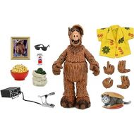 NECA Alf Ultimate 7-Inch Scale Action Figure with Interchangeable Hands, Photo Frame, Canned Beverage, Annoyed Cat on a Bun, Bowl of Popcorn, Loud Hawaiian Shirt, Sunglasses, and Radio