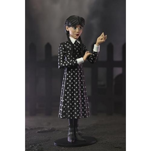 네카 NECA Collectible Wednesday Series 6” Scale Toony Terrors Figure - Wednesday Addams in Classic Dress