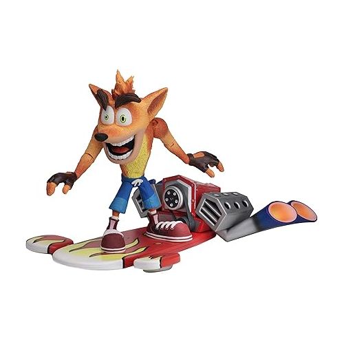 네카 NECA Crash Bandicoot - 7” Scale Action Figure - Deluxe Crash with Jet Board