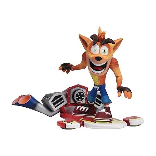 네카 NECA Crash Bandicoot - 7” Scale Action Figure - Deluxe Crash with Jet Board