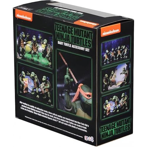 네카 NECA - Teenage Mutant Ninja Turtles (1990 Movie) - 1/4 Scale Action Figures - Baby Turtles Set