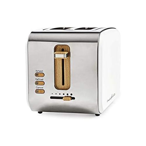  [아마존베스트]Nedis - Toaster - 2 wide openings - soft touch - 6 different levels - defrosting and warming function - crumb drawer - auto shut-off - demolition function - soft touch surface - 90