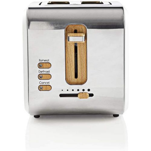  [아마존베스트]Nedis - Toaster - 2 wide openings - soft touch - 6 different levels - defrosting and warming function - crumb drawer - auto shut-off - demolition function - soft touch surface - 90