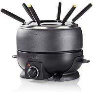 [아마존베스트]Nedis Fondue set, 6 people, 2.3 L, 800 W, adjustable temperature regulation, removable fork ring,non-stick coating,6 fondue forks - cool touch handle, black