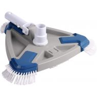 NEDOYA Pool Vacuum Head，11 Triangle Weighted Pool Cleaner EZ Clips Handle Pool Brush Head for Cleaning Above Ground & Inground Swimming Pool,Water Park,Spa