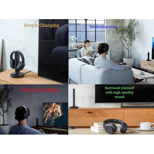  [아마존 핫딜]  [아마존핫딜]NEEGO Sony Wireless Headphones for TV Watching (WHRF400R) with Transmitter Dock (TMRRF400)  6-ft 3.5mm Stereo + NeeGo RCA Plug Y-Adapter for TV