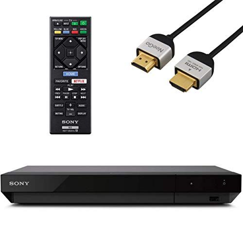  NeeGo Sony UBP-X700 Streaming 4K Ultra HD 3D Hi-Res Audio Wi-Fi and Built-in Blu-ray Player with A 4K HDMI Cable and Remote Control- Black