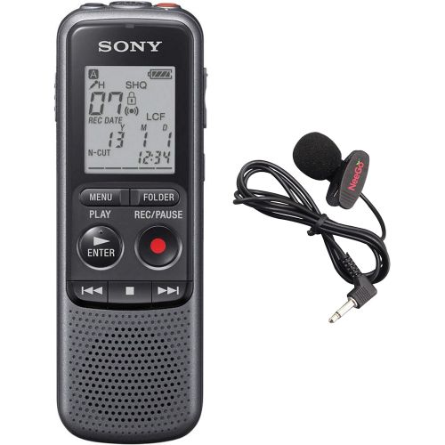  [아마존베스트]Sony Digital Voice Recorder ICD-PX Series, with Built-in Mic and USB, 4GB Memory, Noise Cut for Noise-Free Recordings, Includes A NeeGo Lavalier Lapel Mic