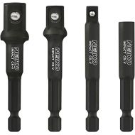 NEIKO 00244A Impact Socket Adapter and Magnetic Bit Holder Set | 4-Piece Set | 1/4-Inch Hex Shank with 1/4, 3/8, 1/2-Inch Drives | CR-V