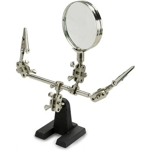  NEIKO 01902 Adjustable Helping Hand with Magnifying Glass, Third Hand Solder Aid, Soldering Wire Station Stand with Dual Alligator Clips and a Heavy Base, Beading & Jewelry Making Tools, Solder Holder