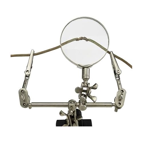  NEIKO 01902 Adjustable Helping Hand with Magnifying Glass, Third Hand Solder Aid, Soldering Wire Station Stand with Dual Alligator Clips and a Heavy Base, Beading & Jewelry Making Tools, Solder Holder