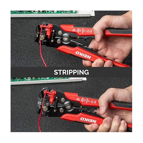  NEIKO 01924A 3-in-1 Automatic Wire Stripper, Cutter, and Crimping Tool, Auto Self-Adjusting Pliers that Cut up to 10 AWG