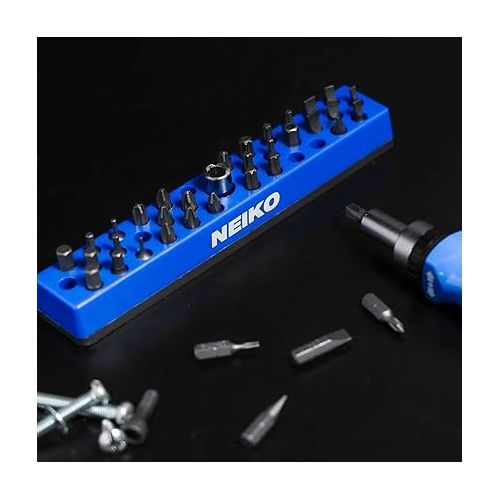  NEIKO 02401A Hex Bit Organizer, 37 Hole Drill Bit Holder Organizer, 1/4