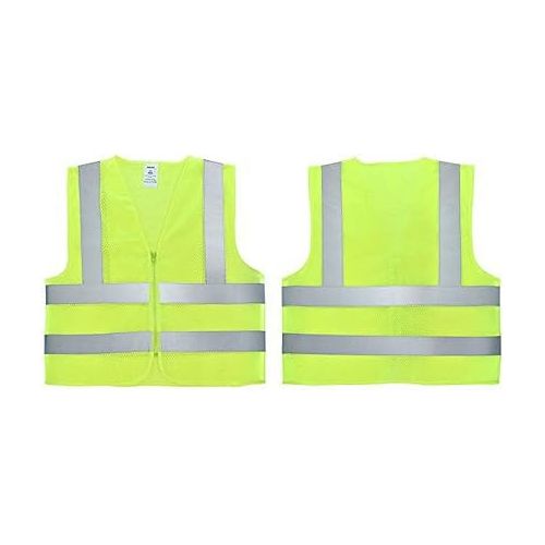  Neiko 53956A High-Visibility Safety Vest with Reflective Strips for Emergency, Construction, and Safety Use, Neon Yellow, Medium