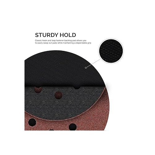  Neiko 30266A Flexible-Edge Hook-and-Loop PU Backing Pad for DA Sander Polisher Buffer, 2 Pack, 5 Inches by 5/16 Inches, 24 Thread