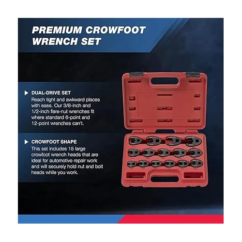  Neiko 03324A Crowfoot Wrench Set 1/2