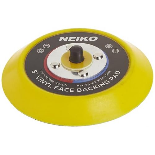  NEIKO 30261A 5” Sanding Pad with Vinyl PSA Backing, 5/16” Arbor with 24 Thread Mounts, 10,000 RPM, Sanding Pads are Ideal for Orbital and Dual Action Sander