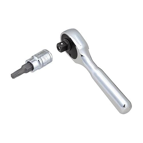  Neiko 03001A Stubby Ratchet, 1/4 Inch Ratchet Wrench, 108-Tooth Reversible Ratchet, 3.3 Degree, Quick Release Mini 1/4 Ratchet Drive, Oval Head Wrench, CR-V Steel Quarter Inch Small Ratchet Wrench