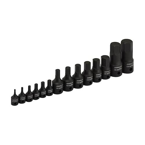  NEIKO 01141B Allen-Bit Socket Set, Metric Socket Set, 2.5 mm to 19 mm, 1/4-Inch, 3/8-Inch, and 1/2-Inch Drive, CrMo Steel, Impact-Grade, 14-Piece Set