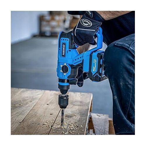  NEIKO 10882A Cordless Rotary Hammer Drill, Includes 20-Volt Li-ion Rechargeable Battery, Fast Charger, SDS Plus Hammer Drill, Heavy Duty Brushless Demolition Hammer, Cordless Hammer Drill, Rotohammer