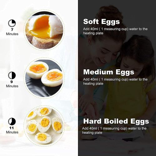  NEIYIDAREN Electric Egg Cokker,14 Egg Capacity Hard Boiled Egg Cooker,Rapid Electric Steamer For Soft, Medium, Hard Boiled, Poaching and Omelete With Automatic Shut Off, Stack (white)