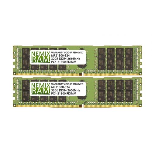  NEMIXRAM 64GB (2x32GB) DDR4-2666MHz PC4-21300 ECC RDIMM 2Rx4 1.2V Registered Memory for ServerWorkstation
