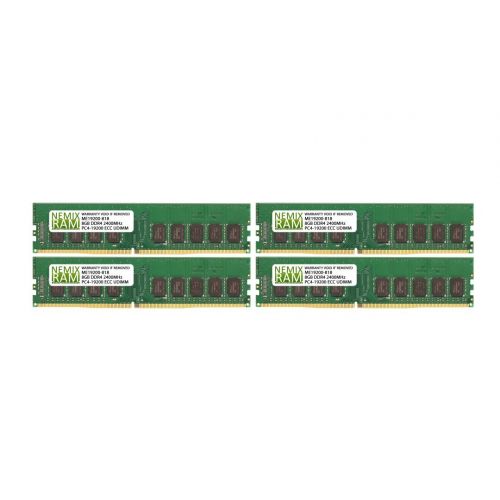  NEMIXRAM 32GB (4x8GB) DDR4-2400MHz PC4-19200 ECC UDIMM 1Rx8 1.2V Unbuffered Memory for ServerWorkstation