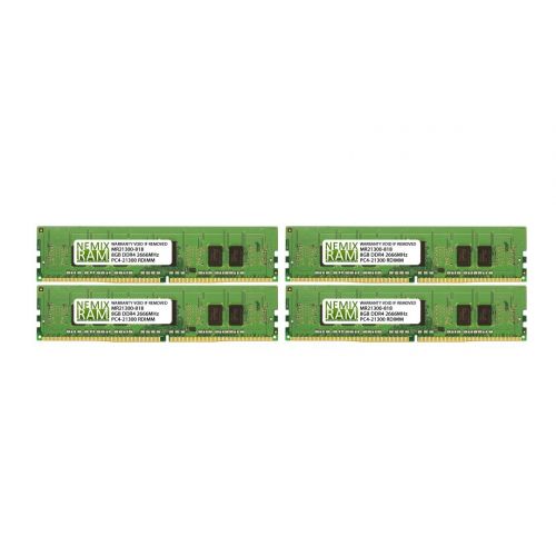  NEMIXRAM 32GB (4x8GB) DDR4-2666MHz PC4-21300 ECC RDIMM 1Rx8 1.2V Registered Memory for ServerWorkstation