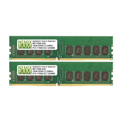  NEMIXRAM 32GB (2x16GB) DDR4-2133MHz PC4-17000 ECC UDIMM 2Rx8 1.2V Unbuffered Memory for ServerWorkstation