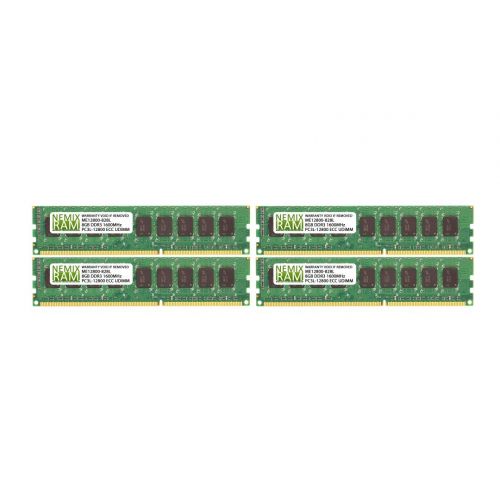  NEMIXRAM 32GB (4x8GB) DDR3-1600MHz PC3-12800 ECC UDIMM 2Rx8 1.35V Unbuffered Memory for ServerWorkstation