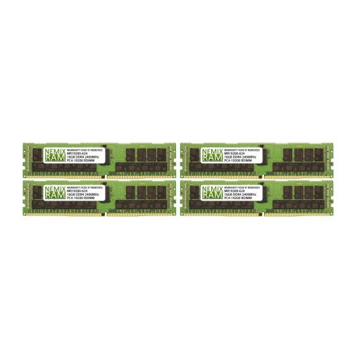  NEMIXRAM 64GB (4x16GB) DDR4-2400MHz PC4-19200 ECC RDIMM 2Rx4 1.2V Registered Memory for ServerWorkstation