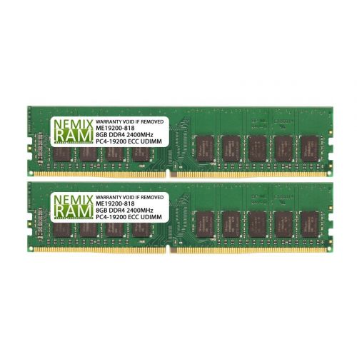  NEMIXRAM 16GB (2x8GB) DDR4-2400MHz PC4-19200 ECC UDIMM 1Rx8 1.2V Unbuffered Memory for ServerWorkstation