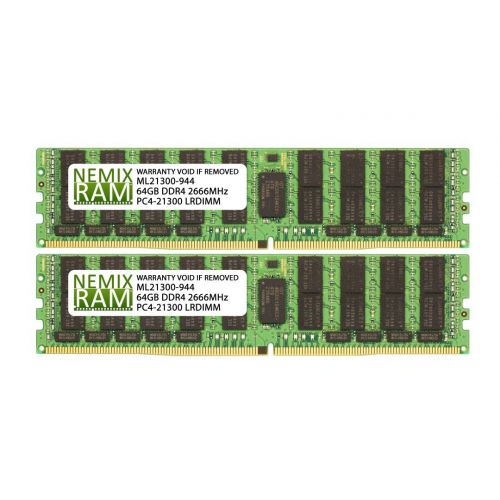  NEMIXRAM 128GB (2x64GB) DDR4-2666MHz PC4-21300 ECC LRDIMM 4Rx4 1.2V Load Reduced Memory for ServerWorkstation