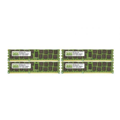  NEMIXRAM 64GB (4x16GB) DDR3-1600MHz PC3-12800 ECC RDIMM 2Rx4 1.35V Registered Memory for ServerWorkstation