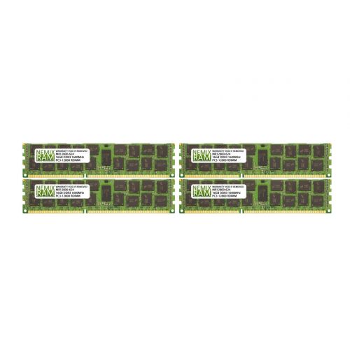  NEMIXRAM 64GB (4x16GB) DDR3-1600MHz PC3-12800 ECC RDIMM 2Rx4 1.5V Registered Memory for ServerWorkstation