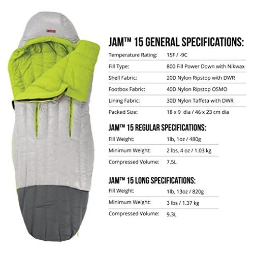  [아마존베스트]Nemo Jam Womens Down Sleeping Bag (15 & 30 Degree)