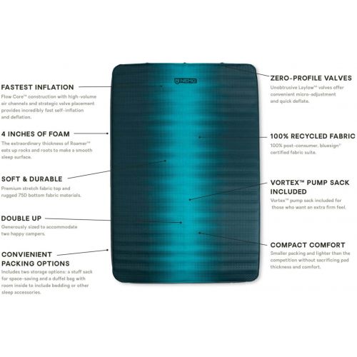  NEMO Equipment Roamer Double Self-Inflating Mattress 811666033208 & Free 2 Day Shipping CampSaver