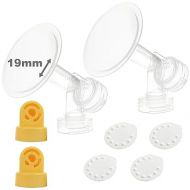 Nenesupply Pump Parts with 19mm Flanges Compatible with Medela Breastpump Incl. Flange Breastshield Valve Membrane for Pump in Style Symphony Swing Not Original Medela Pump Parts