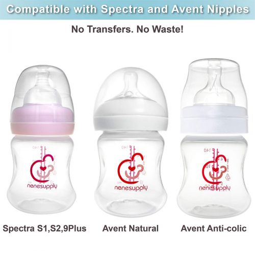 [아마존베스트]NENESUPPLY Wide Mouth Breastmilk Collection Storage Bottle Use on Spectra S1 Spectra S2 Avent Breastpump...