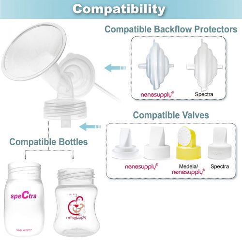  [아마존베스트]NENESUPPLY Nenesupply Pump Parts Compatible with Spectra S2 Spectra S1 9 Plus Breast Pump Not Original Spectra S2 Accessories Not Original Spectra Pump Parts Replacement Flange 24mm Valve Tub