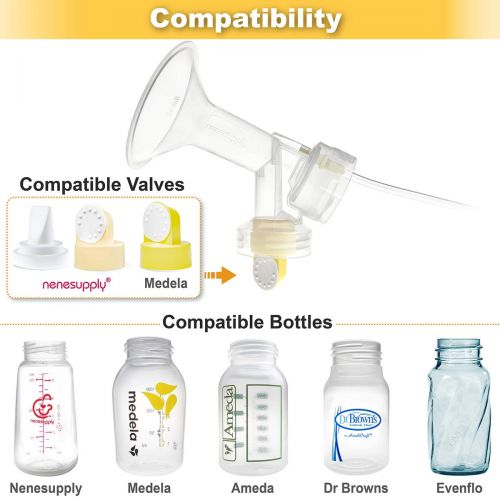  [아마존베스트]NENESUPPLY Nenesupply Compatible Pump Parts for Medela Pump in Style Breastpump PISA 2 Large 27mm...