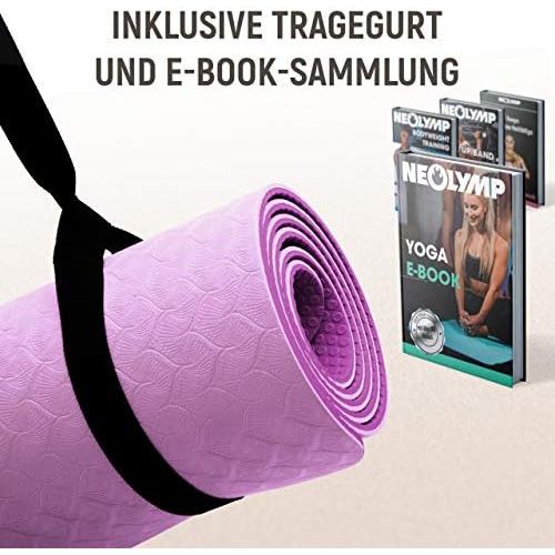  [아마존베스트]NEOLYMP Premium yoga mat / sports mat for professional sports area and e-book with over 100 exercises, gym mat, fitness mat, training mat, Pilates mat, soft floor mat.