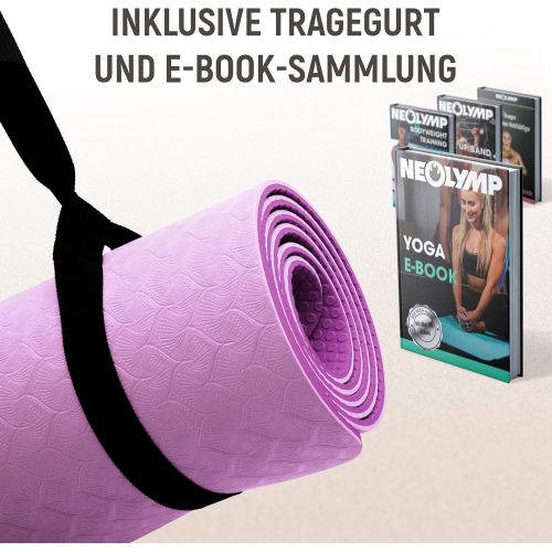  [아마존베스트]NEOLYMP Premium yoga mat / sports mat for professional sports area and e-book with over 100 exercises, gym mat, fitness mat, training mat, Pilates mat, soft floor mat.