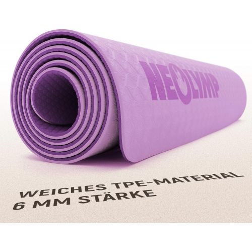  [아마존베스트]NEOLYMP Premium yoga mat / sports mat for professional sports area and e-book with over 100 exercises, gym mat, fitness mat, training mat, Pilates mat, soft floor mat.