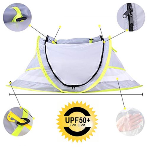  [아마존베스트]NEQUARE Baby Beach Tent, Portable Pop Up Tent, UPF 50+ Sun Shelters, Baby Shade with Mosquito Net, Sun...