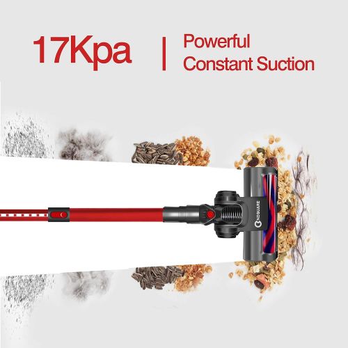  NEQUARE Vacuum Cleaner Super Suction Pet Hair Eraser 4 in 1 Bagless Upright Corded Stick Vacuum Easy Empty Dirt Bin Noise Free Lightweight& Versatile Handheld Vacuum with LED Multiple Brus