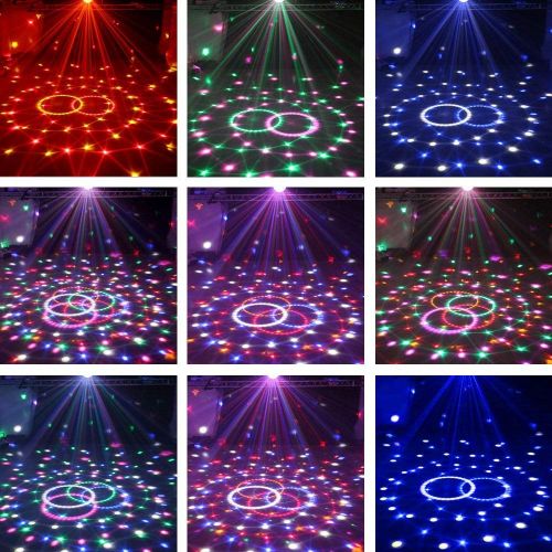  NEQUARE [2018 Latest Models-6 light bulbs] Nequare Party Lights Disco Ball Strobe Light Disco Lights 20 Colors Sound Activated Stage Light with Remote Control for Festival Bar Club Party W